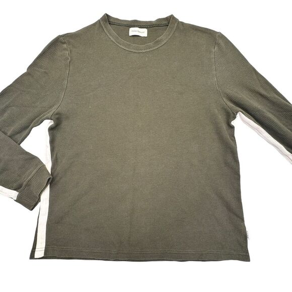 Oliver Spencer Other - Oliver Spencer Thermal L Olive Green Long Sleeve Waffle Cotton Pullover Shirt